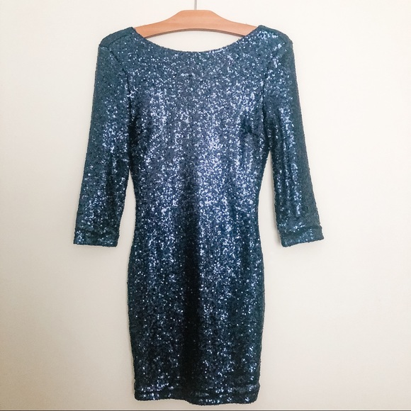 Tobi sparkler sequin mini dress - navy - Picture 3 of 8
